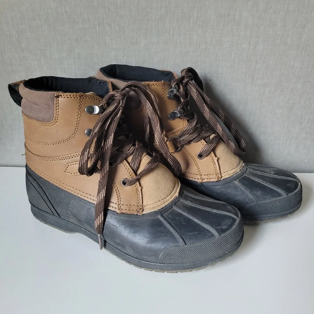 Magellan Outdoors Duck Boots Boys 4 Brown Fair Winter Rain Rugged Gorpcore